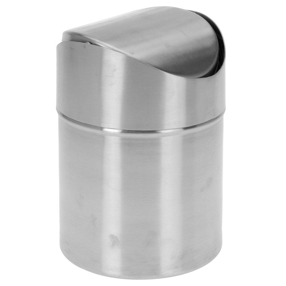 Silver Metal Waste Bin 16.5x12