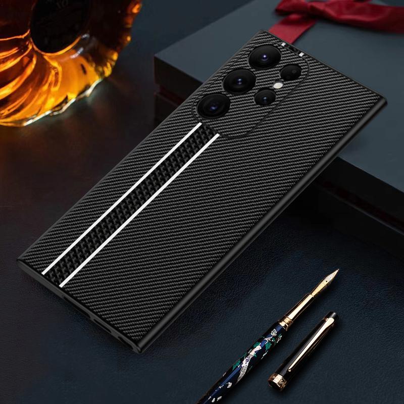 Samsung Galaxy S24 S23 S22 Ultra Plus 5G Case Lens Protector Silicone for Samsung S23 S24Ultra 5G Cases Luxury Leather Cover