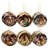12 Pcs Nativity Birth of Jesus Scene Ornament Round Wooden Christian Keepsake Religious Hanging