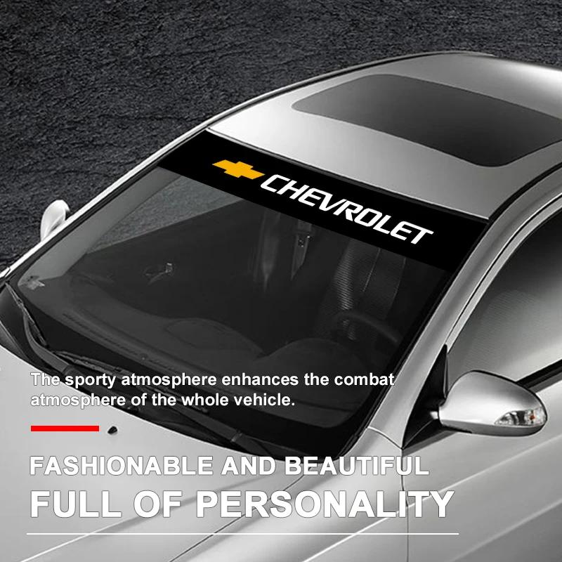 blkz8 1pcs Car front window shade decorative sticker Accessories Fit For Chevrolet Silverado Impala Malibu Equinox Cruze Blazer Spark