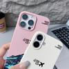 Тонкий противоударный чехол с рисунком самолета и гор для iPhone 16, 15, Pro, Max, 14, Pro, 13, 12, 11, защита линз, кожаная текстура, матовый мягкий чехол для телефона