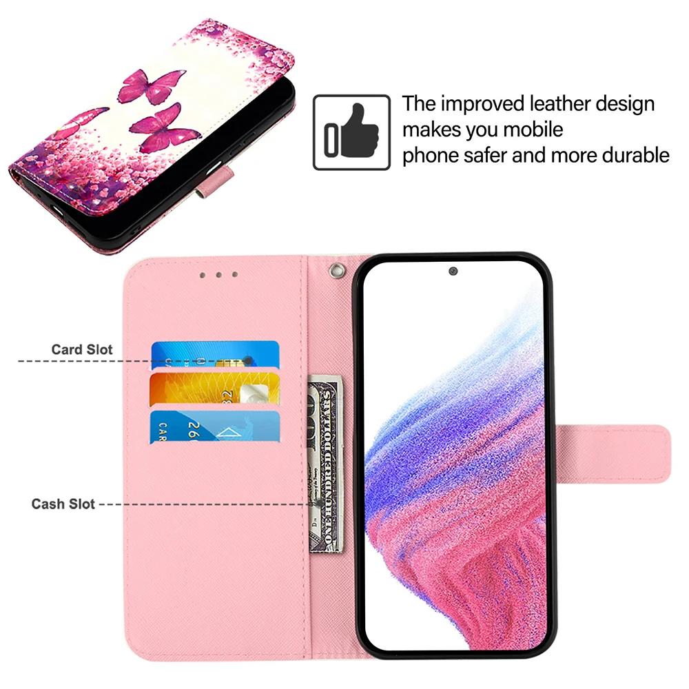 Милый кожаный чехол-книжка с рисунком для Xiaomi 15 Ultra Redmi Note 14 Pro Plus Кошелек Подставка Обложка Книжка Держатель для карт Ремешок