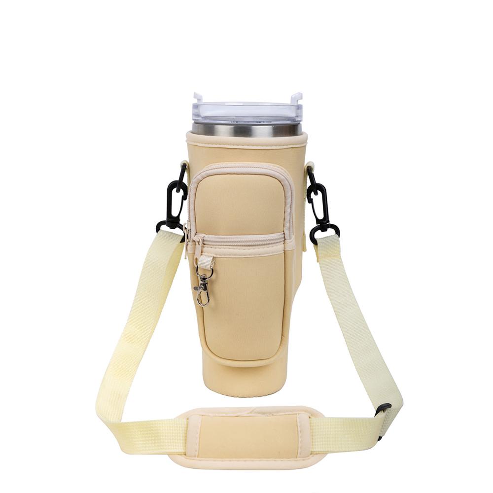 Изолирующий стакан на 40 унций с регулируемым ремнем — прочный цветной чехол для бутылки с водой с ручкой и надежной пряжкой