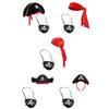Lovely Pirate Headdress Pirate Headwear Hair Hoop Skull EyePatch Hat Set Cartoon Captain Hat Tricorn Hat Accessories