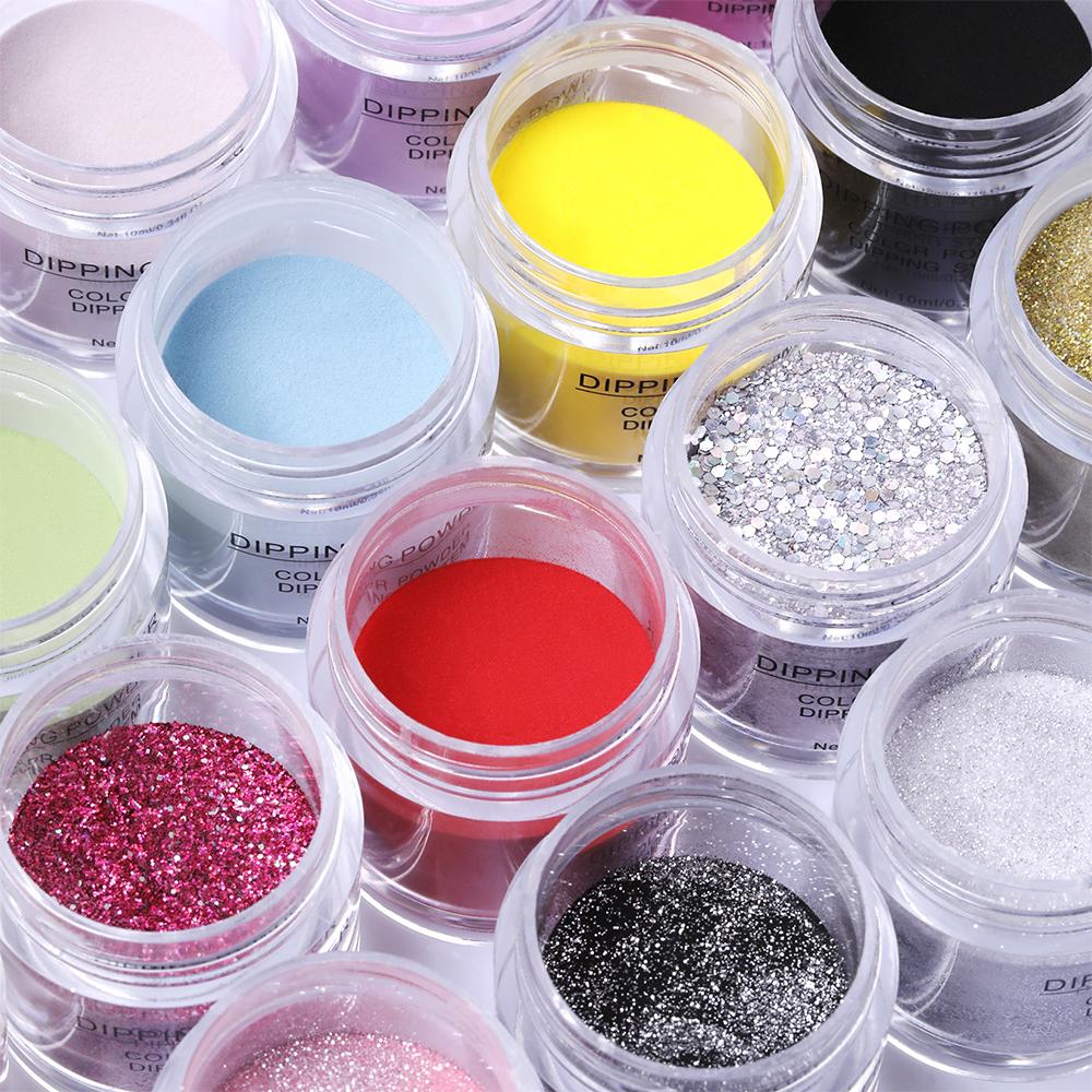 PHOENIXYNail Порошок для окунания, 20 цветов, пигментный порошок для ногтей, блестящий порошок для дизайна ногтей, акриловая пудра для маникюра без УФ-светодиодного лечения для ногтей