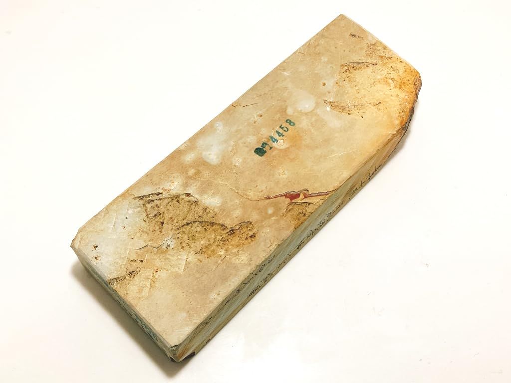 Natural Honzan Yamashiro Ukyo Shiroto harvested whetstone, brand, Umegahata, Ward, Asagi, mid-Meiji period, #58 / 1,424g