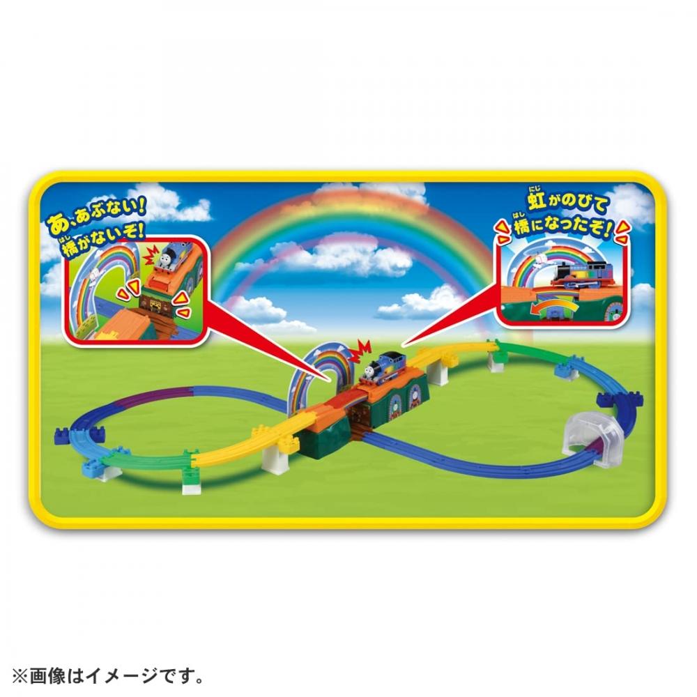TAKARA TOMY Plarail Thomas Паровозик Томас пересекает радугу, растягивая мост, игрушечный поезд возрастом от 3 лет и старше