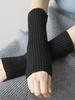 Женские мягкие шерстяные митенки Налокотники Напульсники Защитные рукава Перчатки 36 см Эластичная вязка y2k Гот Панк Бег Йога Защита для рук