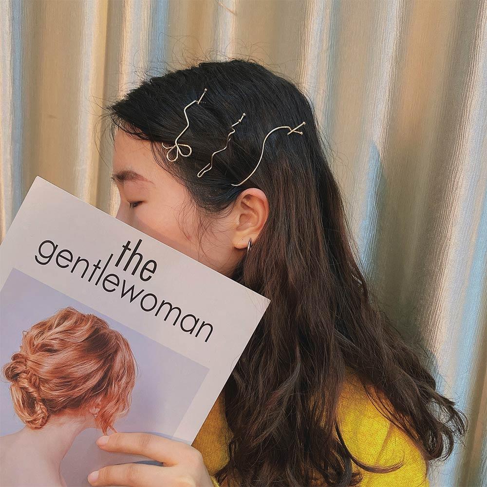 Accessoires Sweet Geometric Hair Side Clip Girls Flower Hair Clips Zinc Zinc Alloy Hairpin Wave Bobby Pin