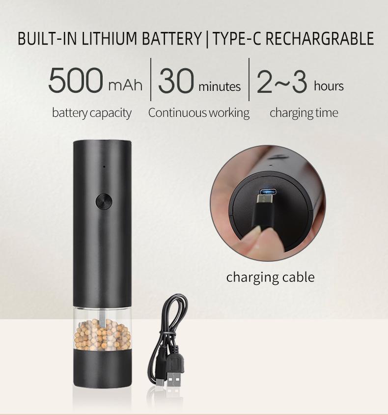 Electric Pepper and Sea Salt Grinder Bottle