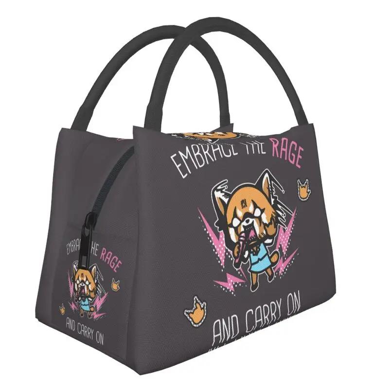 Death Metal Aggretsuko Aggressive Retsuko Портативные ланч-боксы Японская аниме-манга Термохолодильник Еда Изолированная сумка для обеда