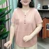 Женские модные повседневные летние весенние однотонные блузки и рубашки с v-образным вырезом и короткими рукавами с принтом
