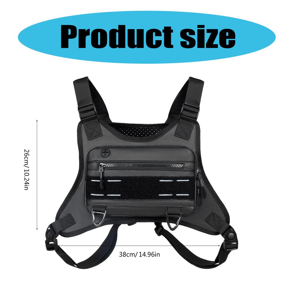 Fishing Chest Bag Outdoor Sports Running Vest Backpacks Front Chest Pack Chest Rig Backpacks for Fishing Cycling