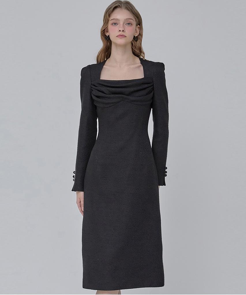Julie And Kara 24 Fw Collar 108 Dear Vivian Tweed Dress Black