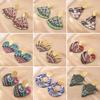 Vintage Floral Graffiti Painted Bohemian Style Earrings for Women Personality Geometric Design Acrylic Drop Earrings Zircon