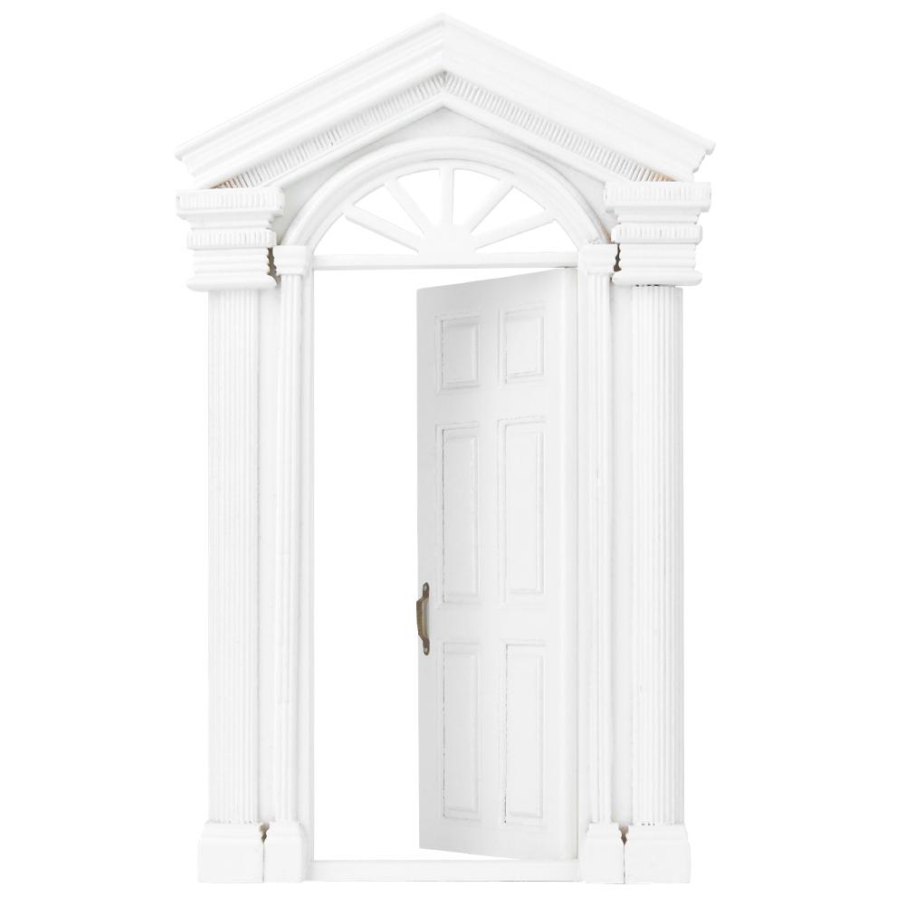 Мини имитация деревянной дверной мебели своими руками для 1:12 Аксессуаров для кукольного домика