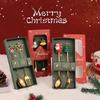 Christmas Spoon Santa Claus Doll Spoon Fork Set Merry Christmas Gift Set Kids Merry Christmas Party Present Happy New Year 2025