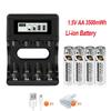 PALO 3500mWh 1.5V AA Lithium Ion Rechargeable Battery AA Li-Ion Batteries AA Cell With 4 Slots 1.5V AA AA Li-Ion Battery Charger