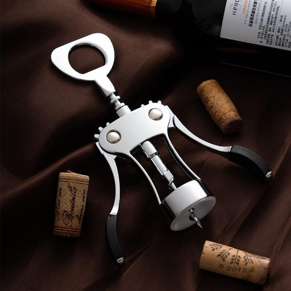Stainless Steel Wine Corkscrew Spring Loaded Wine Bottles Cork Remover Bottles Opener Bars