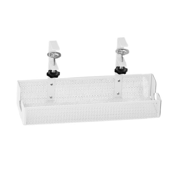 Data Cable Storage Rack Under-Desk Organizer Simple Installation Cable Management Metal Cable Tray Power Strip Cord Holder