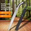 Manganese Steel Large Tree Hand Saw with Protective Shell – Portable Outdoor Woodworking Waist Saw with Replaceable Straight Blade.