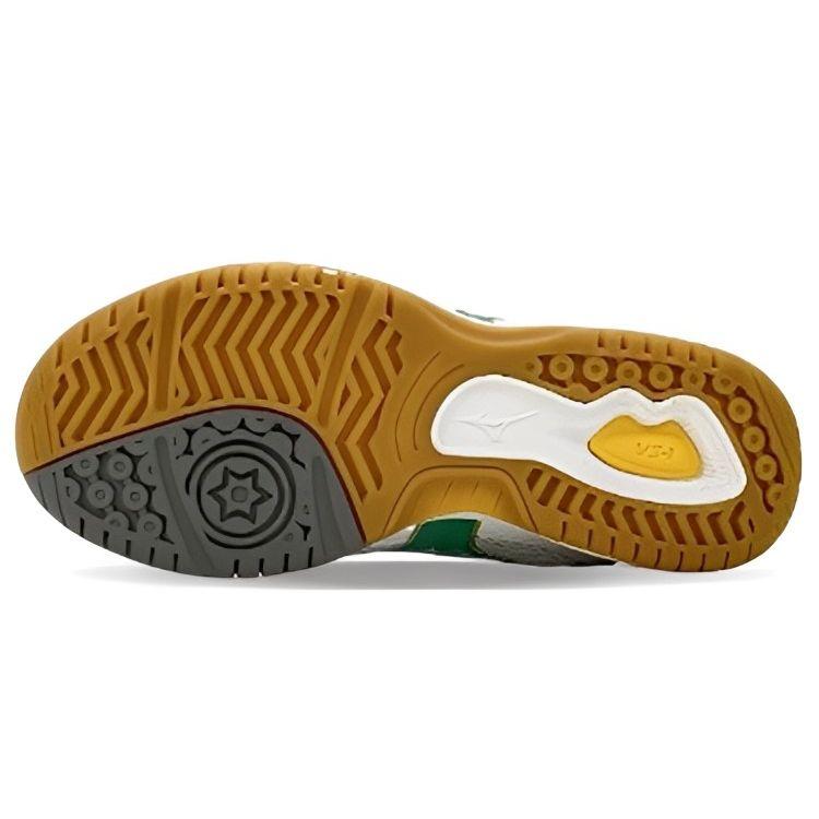 Mizuno Школьные прочные низкие кеды для бадминтона Унисекс кроссовки Бело-зеленые 29KV13035