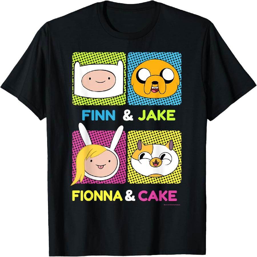 Футболка CN Adventure Time с Финном и Джейком, Фионой и коробкой с тортом.