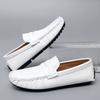 FashionGlossy Loafers Men Luxury Brand Moccasins Shoes Men Leather Loafers Shoes Slip On Non-slip Driving Loafers for Men Big Size38-48