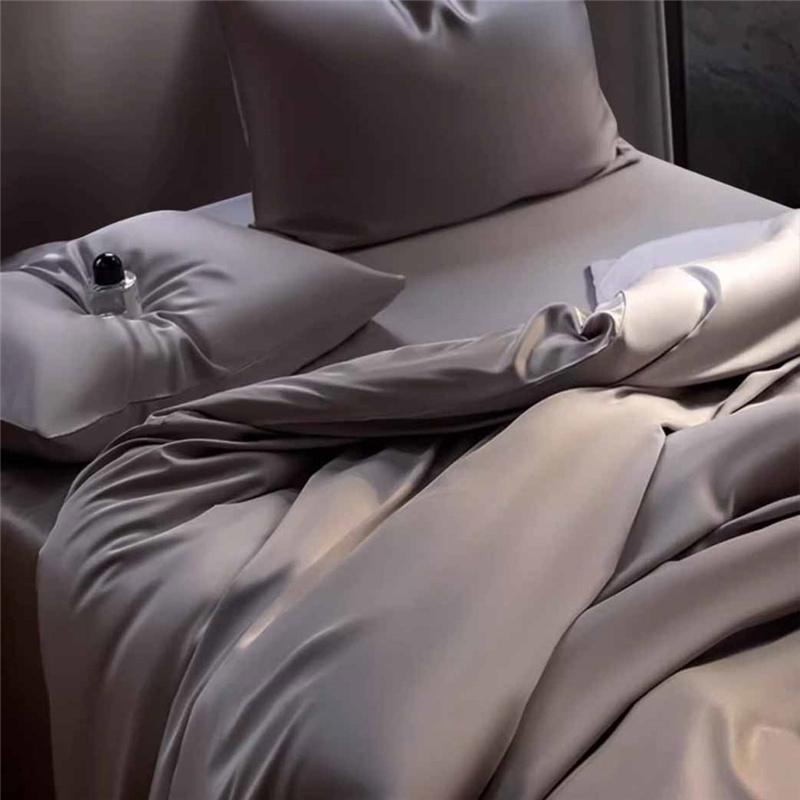 Роскошный комплект постельного белья из лиоцелла Tencel из 4 предметов: мягкая простыня на резинке и пододеяльник и наволочки, дышащее постельное белье для комфорта как в отеле