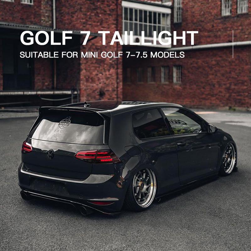 Пара автомобильных задних фонарей в сборе для Volkswagen VW Golf 7 mk7 Golf 7,5 mk7.5 2013 2014-2020, светодиодный тормозной свет, мерцание проточной воды