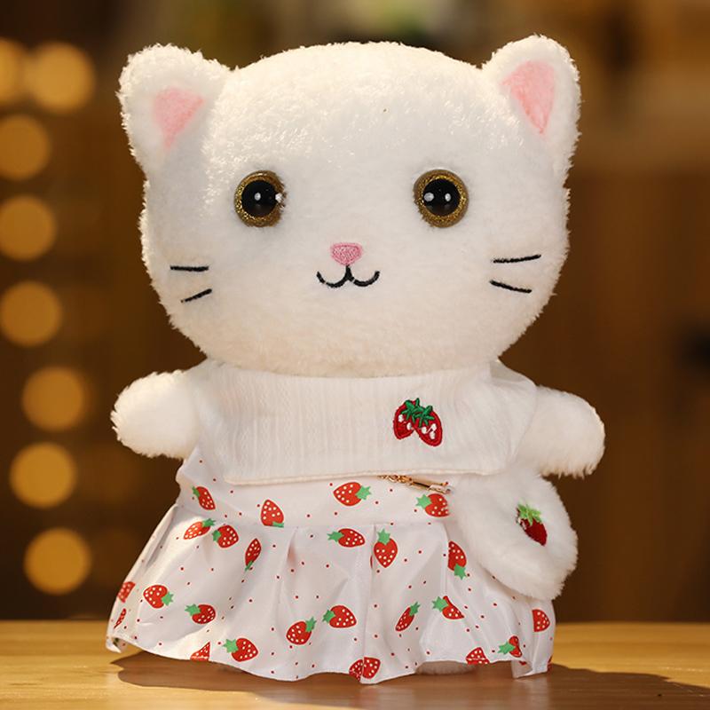 30 см Кафе Кот Маленькие Кошки Милая Подушка Плюшевая Игрушка Мягкая Кукла В Очках и Одежде Мультяшная Милая Игрушка