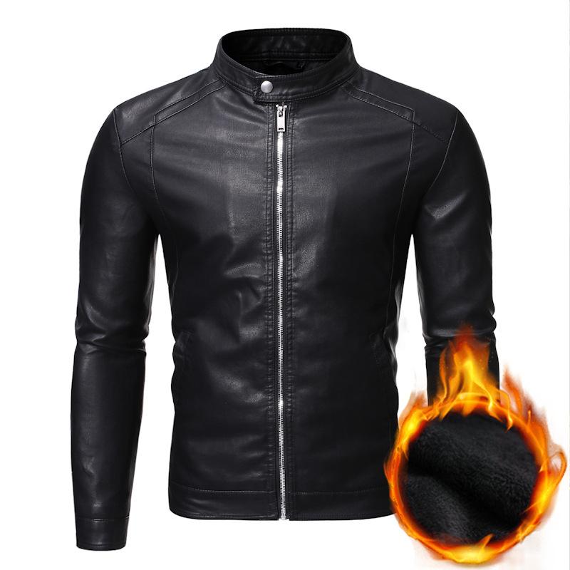New Men's Leather Jacket Men's Autumn and Winter Motorcycle Casual Jacket Top