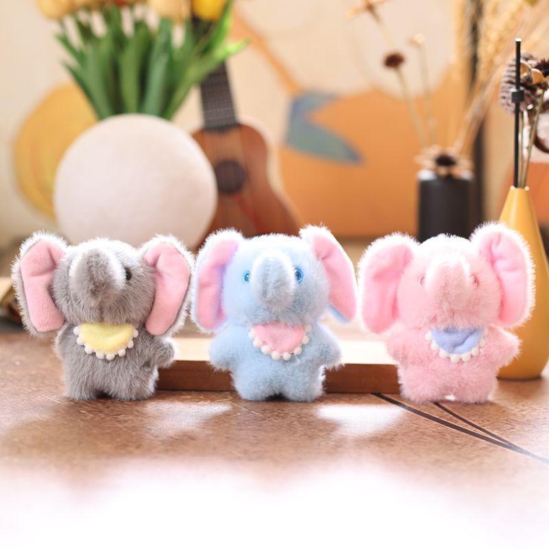 Soft Cute Plush Scarf Elephant Keychain Stuffed Animal Gift For Teens Kids Girls
