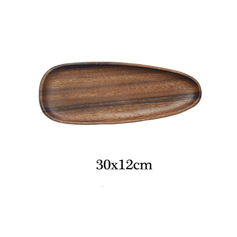 Цельная древесина орехового дерева, неправильная овальная посуда для фруктов, твердая древесина, десертная обеденная тарелка, блюдце, чайный поднос, набор посуды