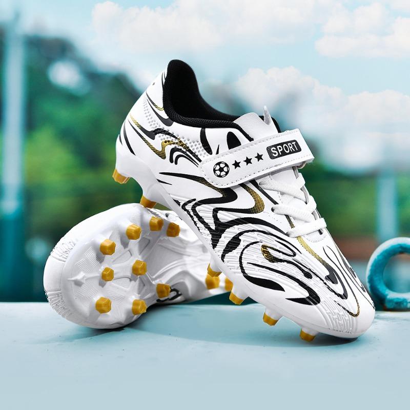 Детские футбольные бутсы для детей 30-38 лет, однотонные футбольные бутсы с волшебной клюшкой, тренировочные детские футбольные бутсы