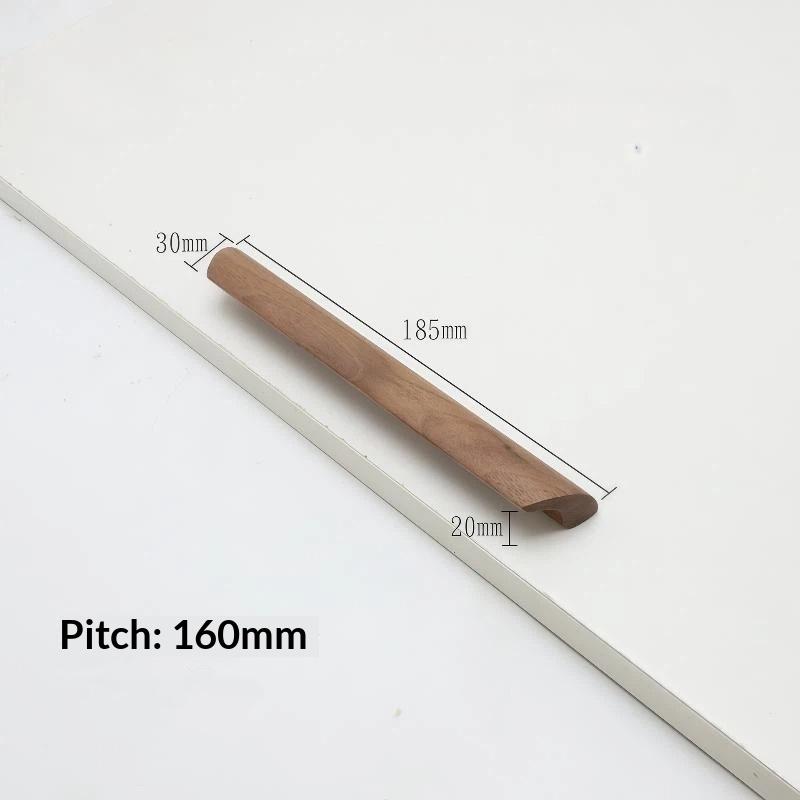 Minimalist Nordic Solid Wood Cabinet Handles Smooth Wooden Drawer Pulls for Wardrobe Closet Door Bedroom Furniture Upgrade