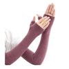 1 Pair Fall Winter Gloves Fingerless Knitted High Elasticity Touchscreen Non-slip Elbow-Length Arm Warmers Arm