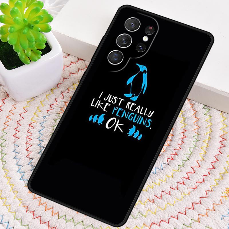 I Just Really Like Penguins OK Silicone Phone Case For Samsung Galaxy note 10 pro S26 S25 S24 S23 S22 S21 Plus Ultra Capa Cover