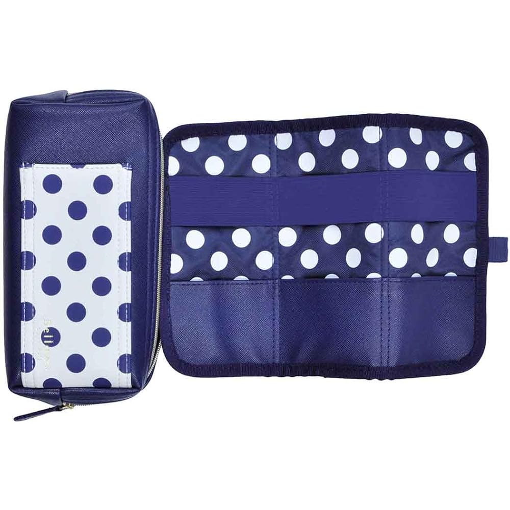Concise Pen Case Velours Dot Navy 134176 Compact Design Durable Material Storage Solution