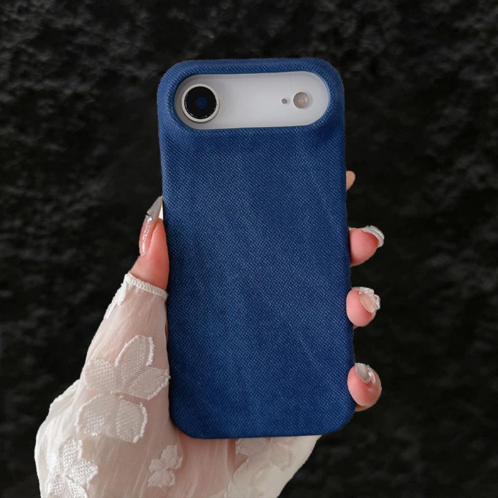 Vintage Denim Fabric Armor Case for iPhone 17 Air 16 15 14 13 12 Pro Max 11 Plus 16E 17Pro 16Pro Cooling Frameless Phone Cover
