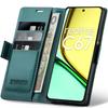 Realme C67 4G Case, ERBORD Glossy Litchi, Wallet Flip Cover, Green