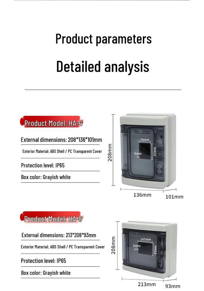 HA4 Waterproof Outdoor Distribution Box for Circuit Breakers & Leakage Monitoring