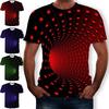 Stylish 3d Printing Round Neck Short Sleeve Shirt For Men In Soft Breathable Fabric