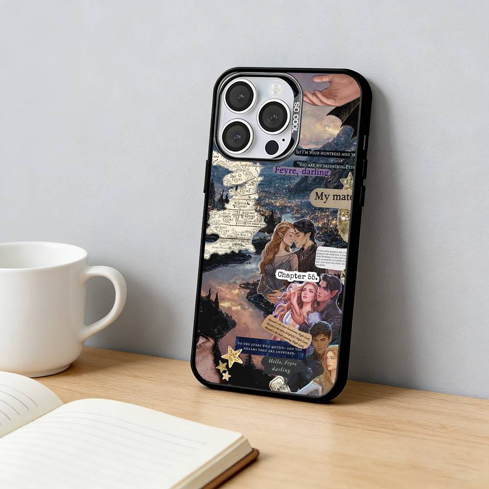 Acotar A Court of Mist and Fury Чехол для телефона Для iPhone 17,16,15,14,13,12, Plus,Pro Max,XS, Цветной Серебристый Чехол для телефона Funda Cover