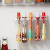 Yousheng 1/2 шт. Стойка для хранения Подвесной настенный органайзер Большая вместимость Пакеты с соусом Бутылки для приправ Прозрачная рама Экономия места Кухонная стойка