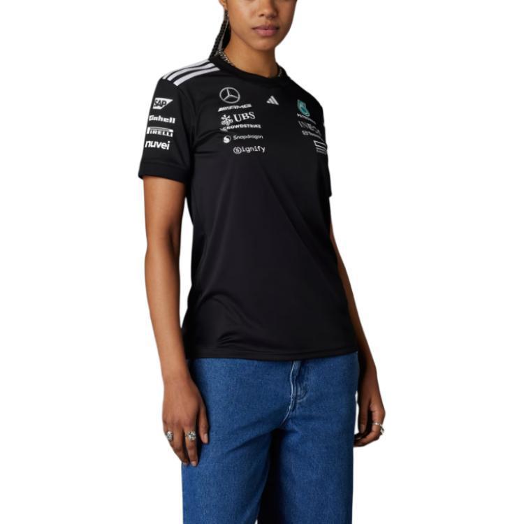 adidas Женская футболка гонщика Mercedes-AMG Petronas F1 Черная JW5362
