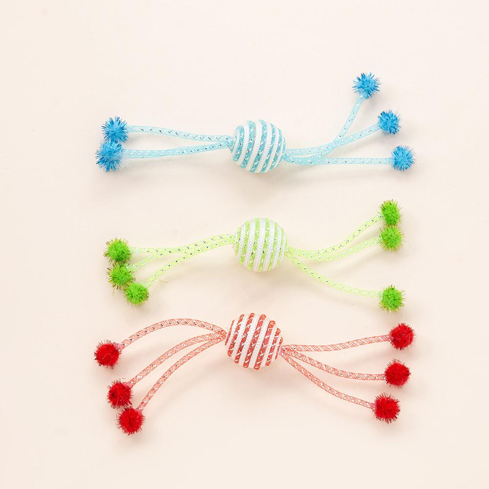 Cat Toy Self Hi Cats Sticks Cat Toys Interactive Ropes Ball Toys for Pet Dogs Teasing Bite-resistant Wool Ball