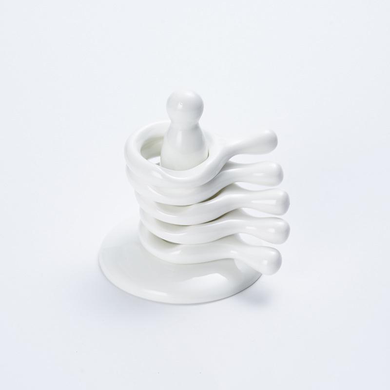 Ceramic Japanese Style 5 Layer Spoon Holder Household Chopsticks Rest Ceramic Chopsticks Pillow Spoon Holder For Home Tableware