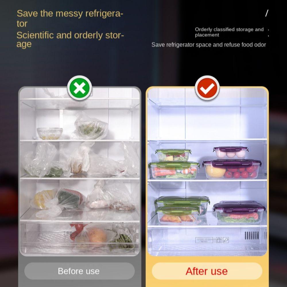 1 шт. Герметичный прямоугольный контейнер для хранения в холодильнике, пластиковый контейнер для ланча, разогреваемый в микроволновой печи