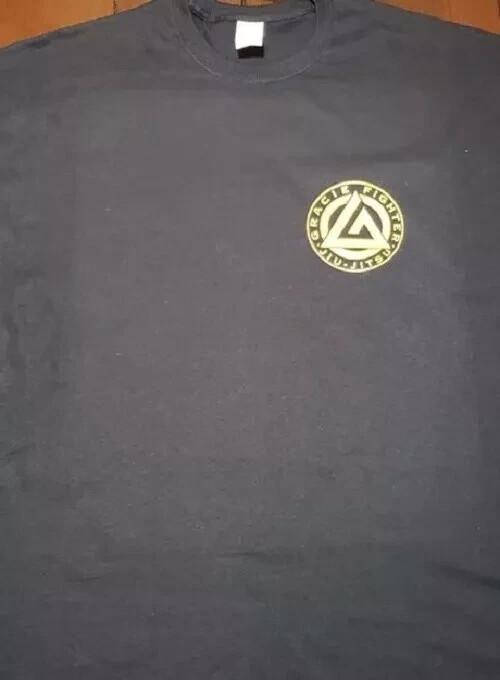 SALE Medium Black yellow logo GRACIE MMA FIGHTER Jiu Jitsu T shirt Tee